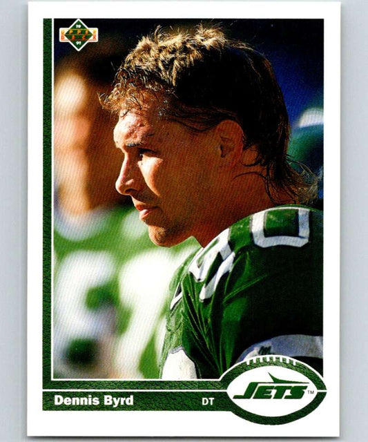 1991 Upper Deck #46 Dennis Byrd NY Jets NFL Football Image 1