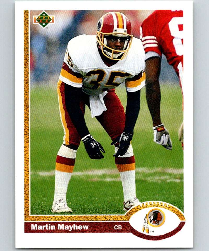 1991 Upper Deck #47 Martin Mayhew Redskins NFL Football Image 1