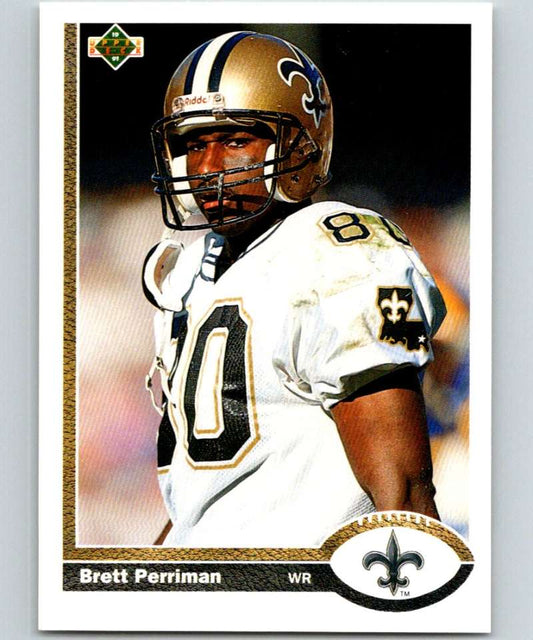 1991 Upper Deck #58 Brett Perriman Saints NFL Football Image 1