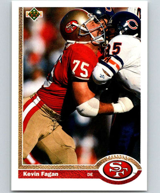 1991 Upper Deck #59 Kevin Fagan 49ers NFL Football Image 1