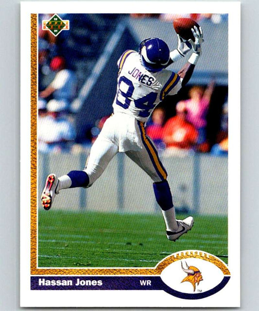 1991 Upper Deck #64 Hassan Jones Vikings NFL Football Image 1