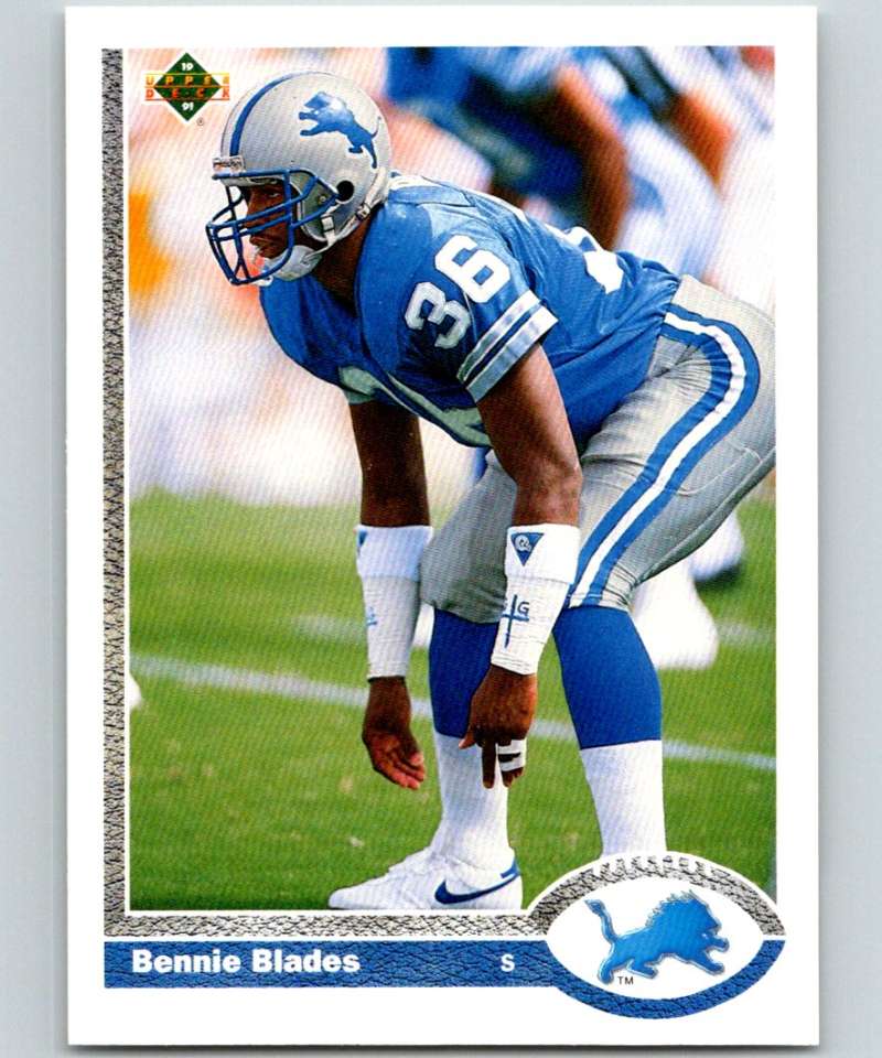 1991 Upper Deck #65 Bennie Blades Lions NFL Football Image 1