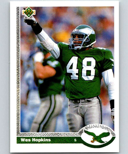 1991 Upper Deck #106 Wes Hopkins Eagles NFL Football Image 1