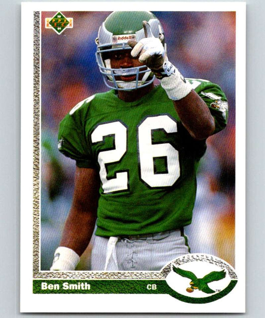 1991 Upper Deck #110 Ben Smith Eagles NFL Football Image 1