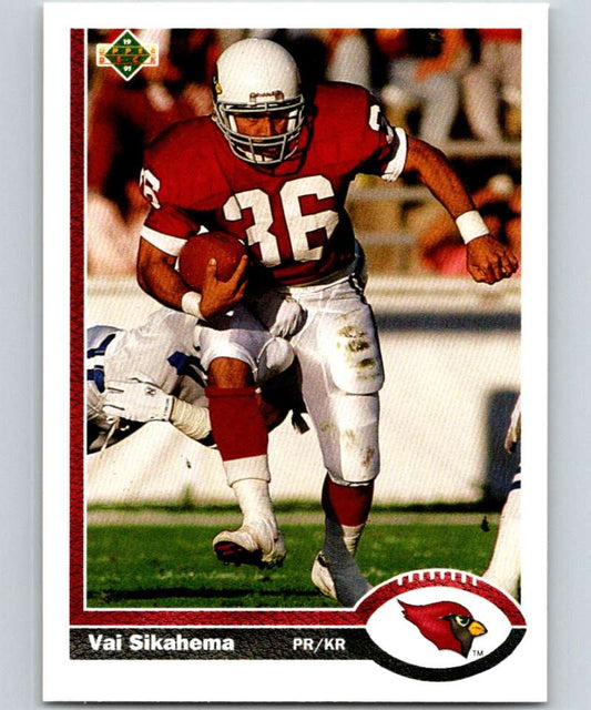 1991 Upper Deck #114 Vai Sikahema Cardinals NFL Football Image 1