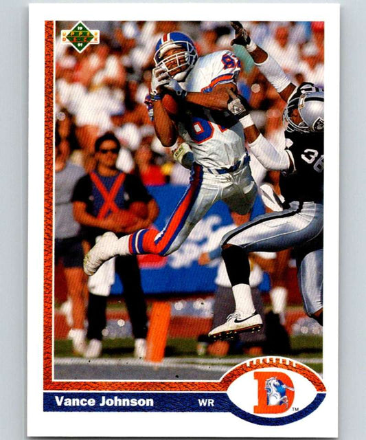 1991 Upper Deck #122 Vance Johnson Broncos NFL Football Image 1