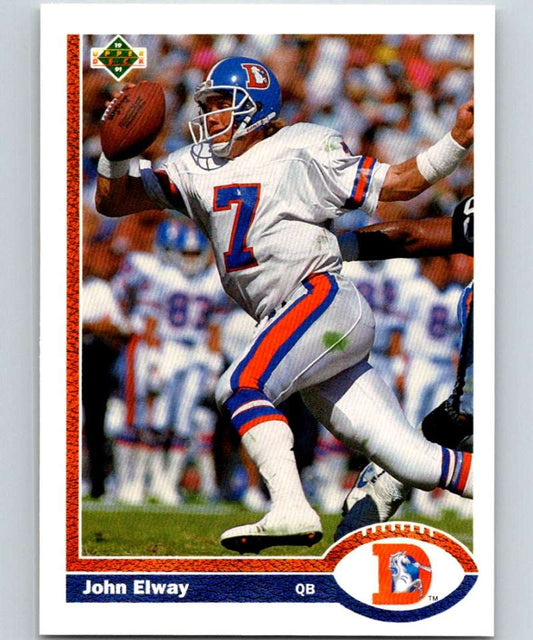 1991 Upper Deck #124 John Elway Broncos NFL Football Image 1