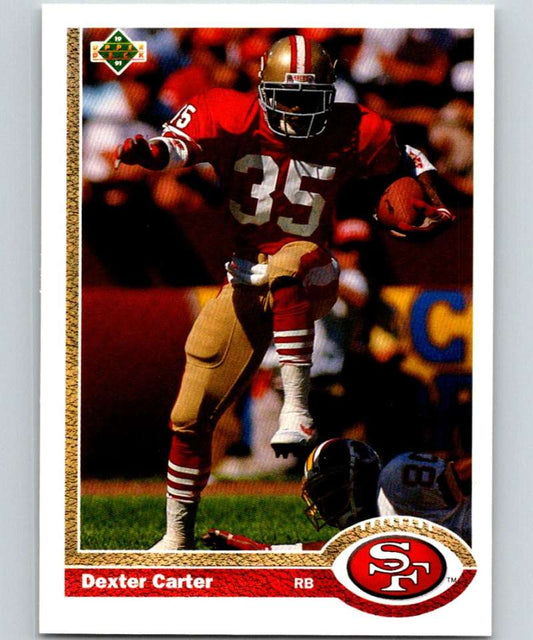 1991 Upper Deck #125 Dexter Carter 49ers NFL Football Image 1
