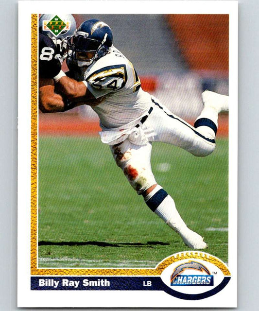 1991 Upper Deck #129 Billy Ray Smith Chargers NFL Football Image 1