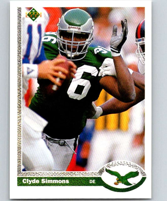 1991 Upper Deck #130 Clyde Simmons Eagles NFL Football Image 1