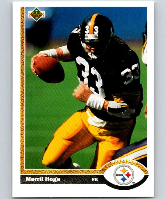 1991 Upper Deck #131 Merril Hoge Steelers NFL Football Image 1