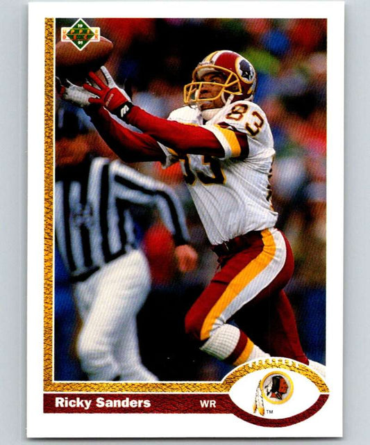 1991 Upper Deck #141 Ricky Sanders Redskins NFL Football Image 1