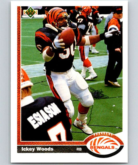 1991 Upper Deck #145 Ickey Woods Bengals NFL Football Image 1