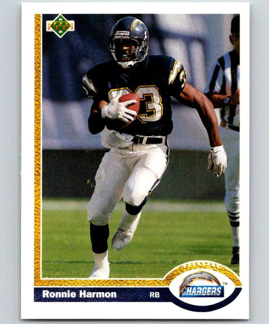 1991 Upper Deck #149 Ronnie Harmon Chargers NFL Football Image 1
