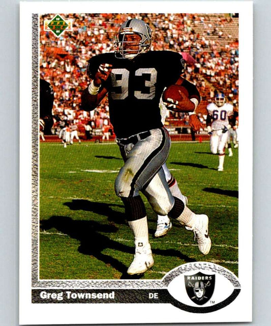1991 Upper Deck #151 Greg Townsend LA Raiders NFL Football Image 1