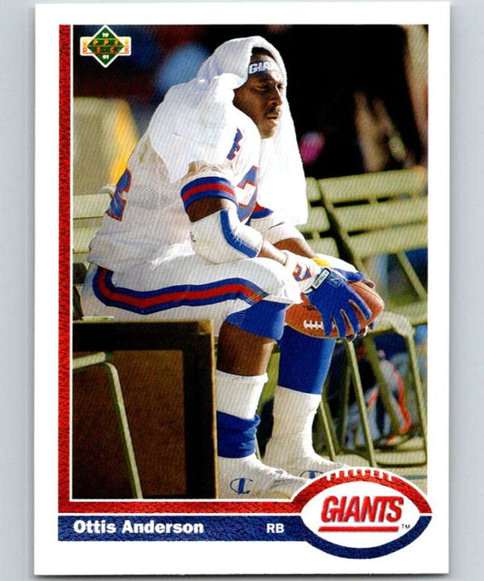 1991 Upper Deck #161 Ottis Anderson NY Giants NFL Football Image 1