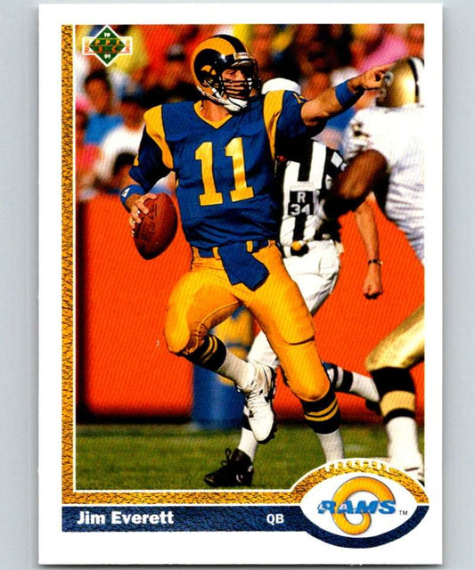 1991 Upper Deck #164 Jim Everett LA Rams NFL Football Image 1