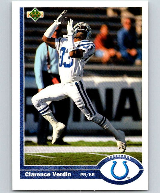1991 Upper Deck #169 Clarence Verdin Colts NFL Football Image 1