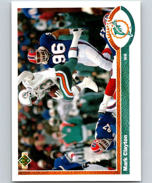 1991 Upper Deck #175 Mark Clayton Dolphins NFL Football Image 1