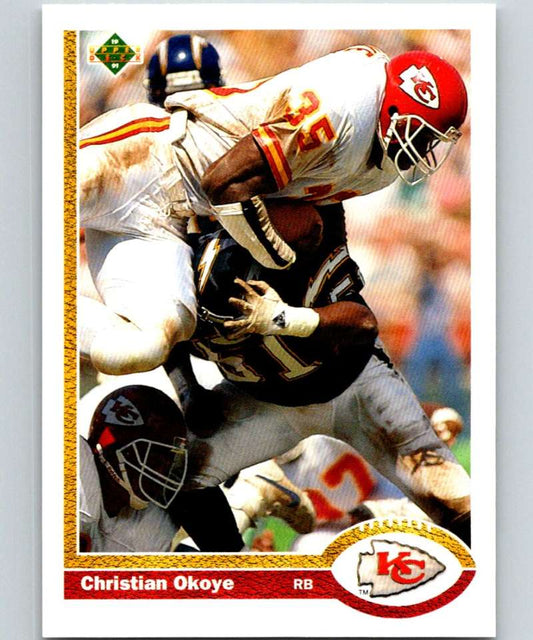 1991 Upper Deck #176 Christian Okoye Chiefs NFL Football