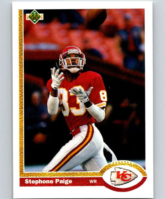 1991 Upper Deck #178 Stephone Paige Chiefs NFL Football Image 1