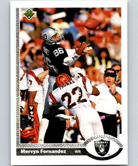 1991 Upper Deck #180 Mervyn Fernandez LA Raiders NFL Football Image 1