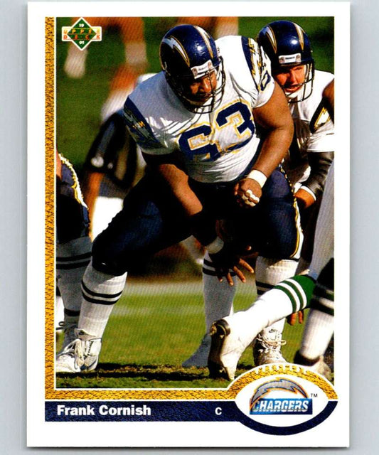1991 Upper Deck #186 Frank Cornish Chargers NFL Football Image 1