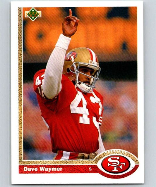 1991 Upper Deck #187 Dave Waymer 49ers NFL Football Image 1