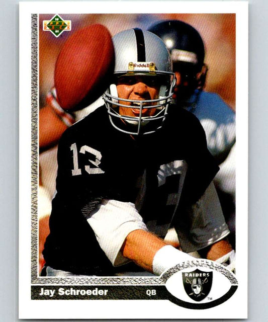 1991 Upper Deck #191 Jay Schroeder LA Raiders NFL Football Image 1