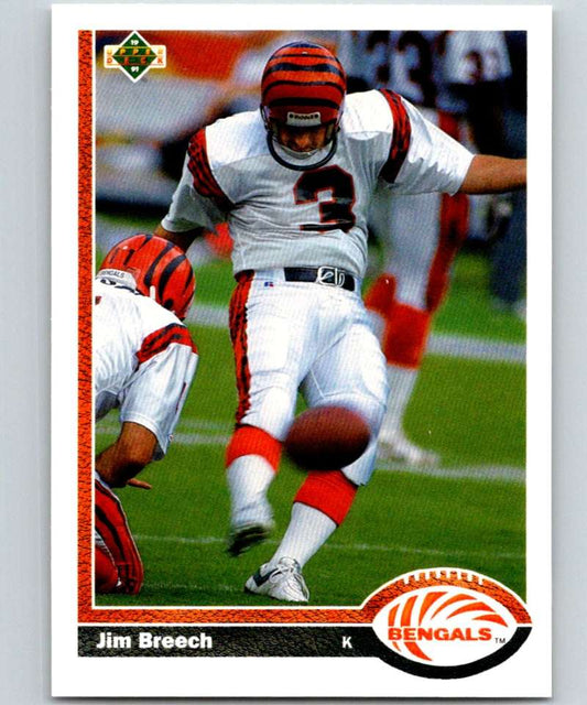 1991 Upper Deck #202 Jim Breech Bengals NFL Football Image 1