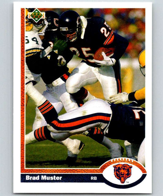 1991 Upper Deck #208 Brad Muster Bears NFL Football Image 1