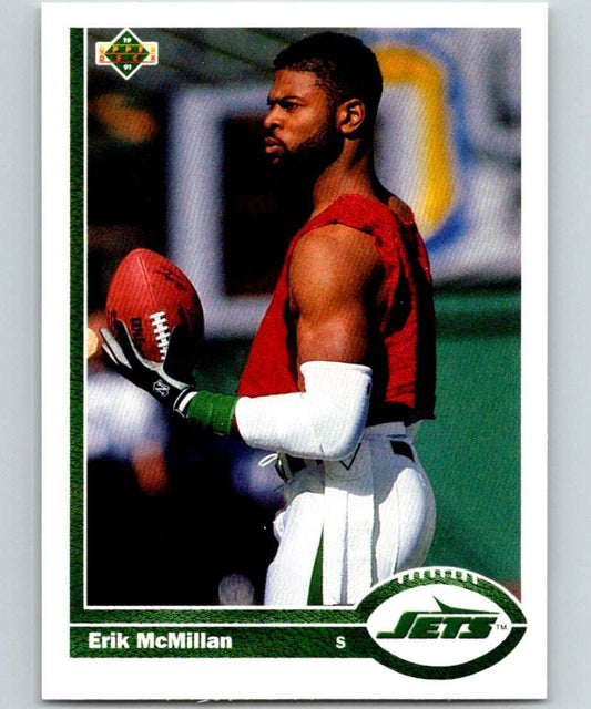 1991 Upper Deck #211 Erik McMillan NY Jets NFL Football Image 1