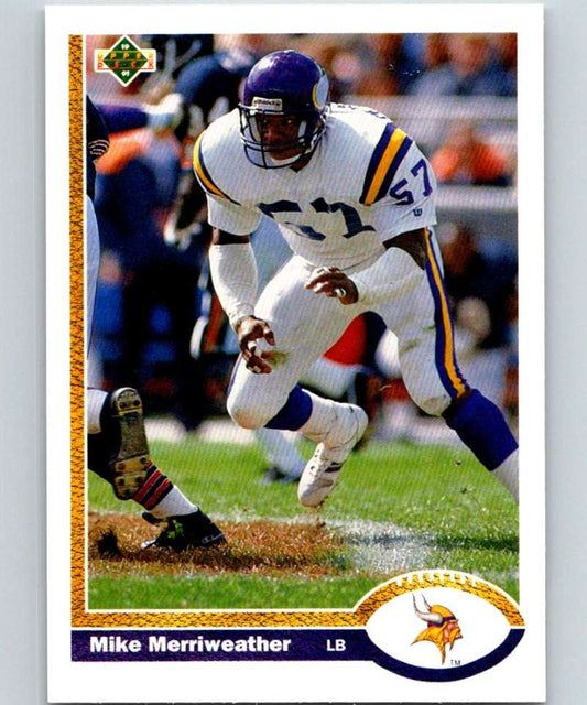 1991 Upper Deck #217 Mike Merriweather Vikings NFL Football Image 1