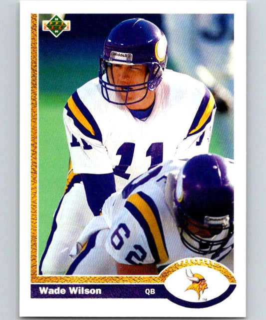 1991 Upper Deck #219 Wade Wilson Vikings NFL Football Image 1