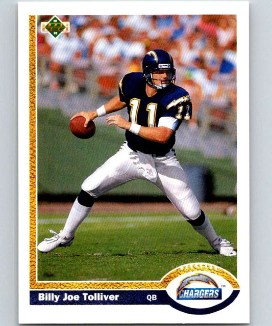 1991 Upper Deck #220 Billy Joe Tolliver Chargers NFL Football
