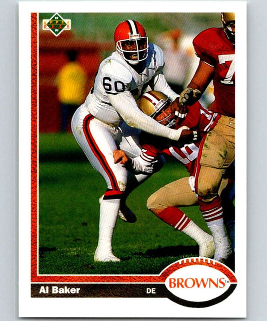 1991 Upper Deck #222 Al Baker Browns NFL Football Image 1