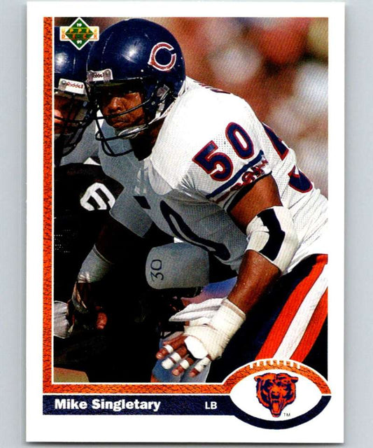 1991 Upper Deck #229 Mike Singletary Bears NFL Football Image 1
