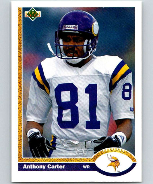 1991 Upper Deck #236 Anthony Carter Vikings NFL Football Image 1