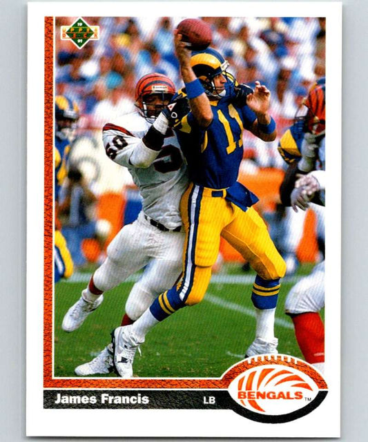 1991 Upper Deck #242 James Francis Bengals NFL Football Image 1