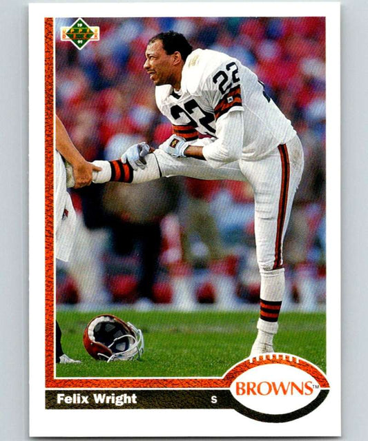 1991 Upper Deck #243 Felix Wright Browns NFL Football Image 1