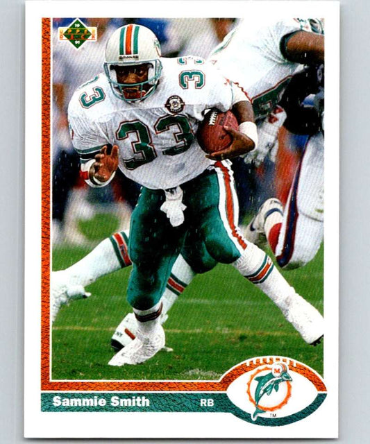 1991 Upper Deck #253 Sammie Smith Dolphins NFL Football Image 1