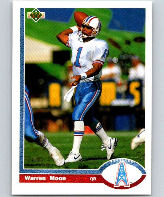 1991 Upper Deck #256 Warren Moon Oilers NFL Football Image 1