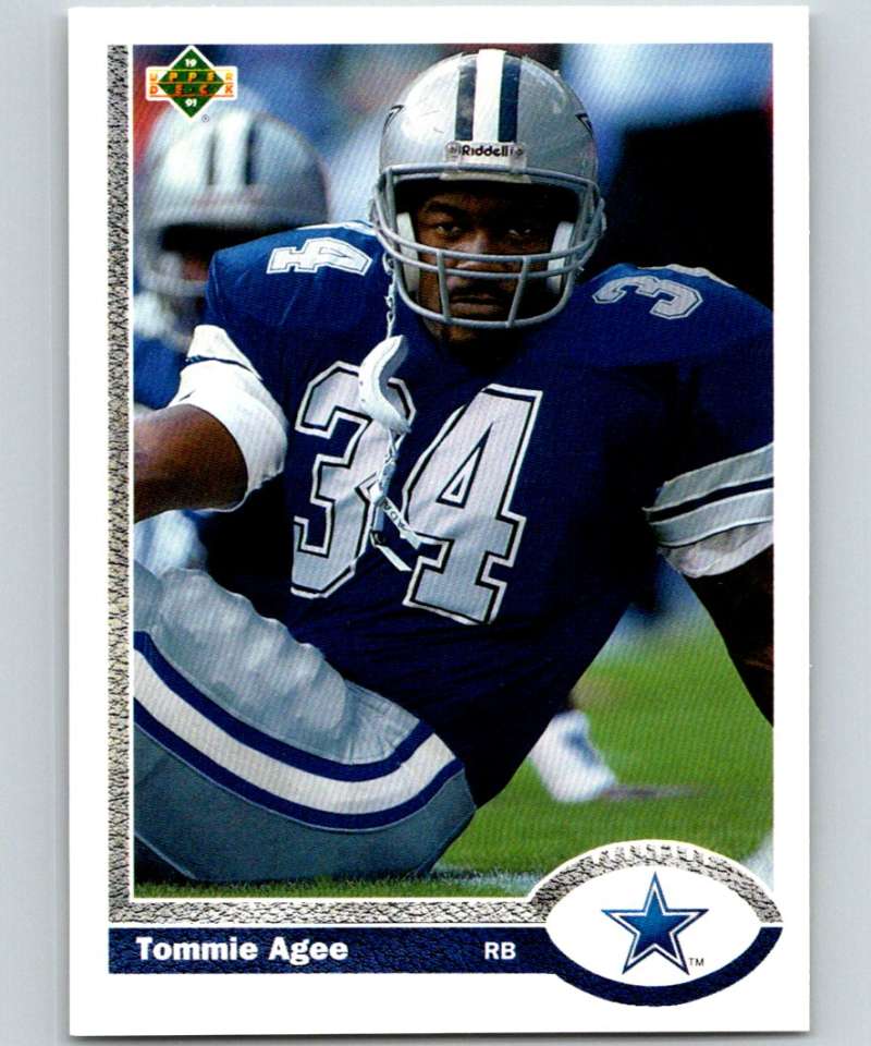 1991 Upper Deck #257 Tommie Agee Cowboys NFL Football Image 1