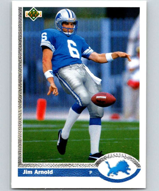 1991 Upper Deck #262 Jim Arnold Lions NFL Football Image 1