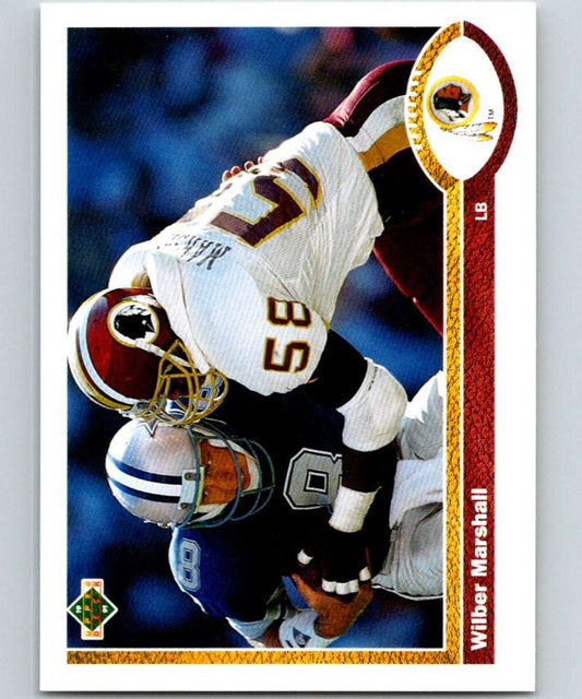 1991 Upper Deck #276 Wilber Marshall Redskins NFL Football Image 1