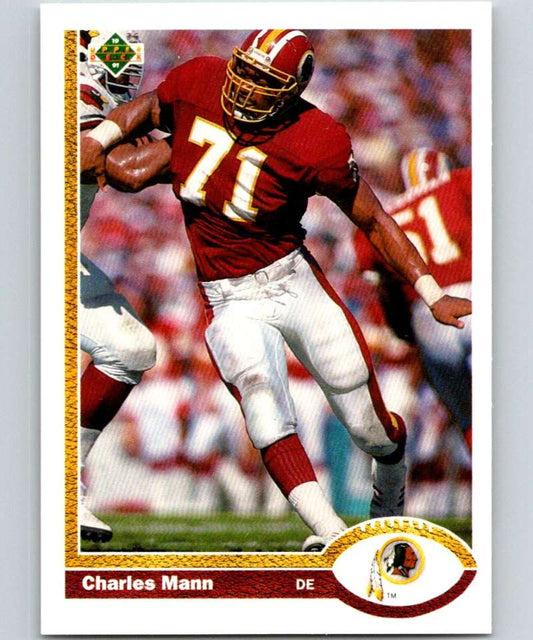 1991 Upper Deck #278 Charles Mann Redskins NFL Football Image 1