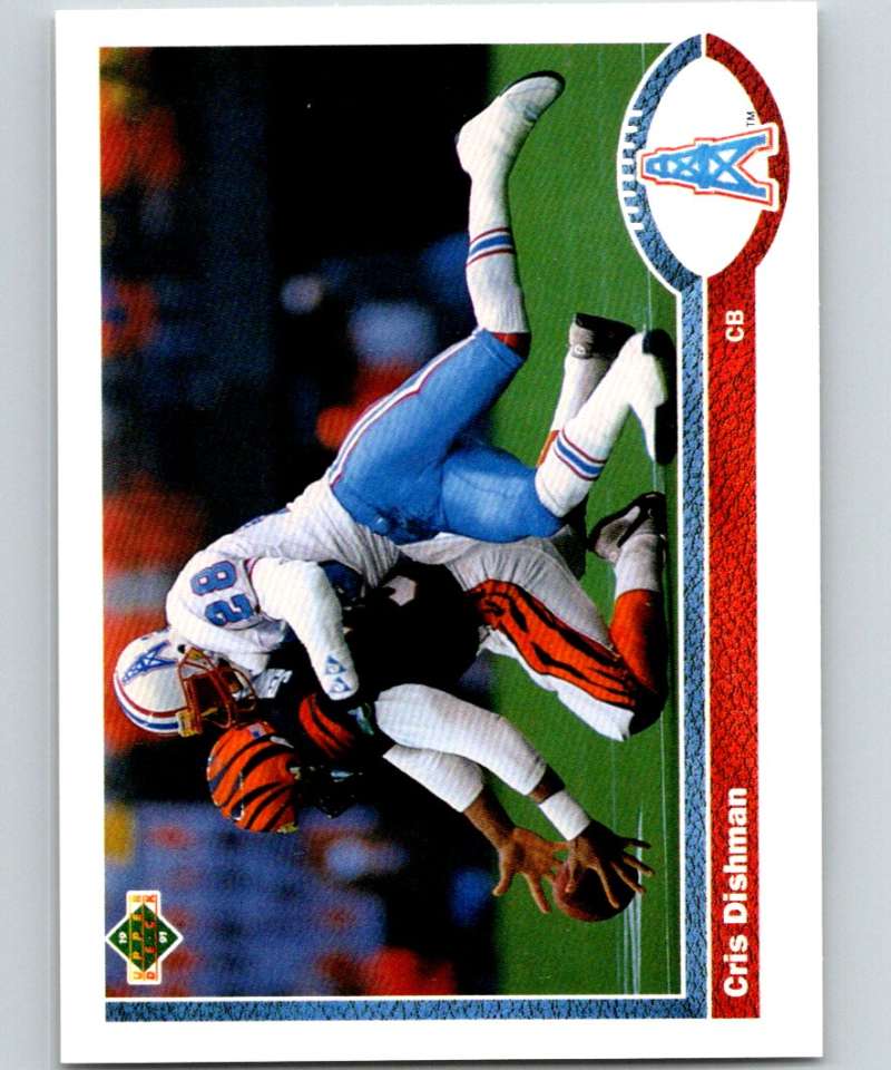 1991 Upper Deck #279 Cris Dishman RC Rookie Oilers NFL Football Image 1