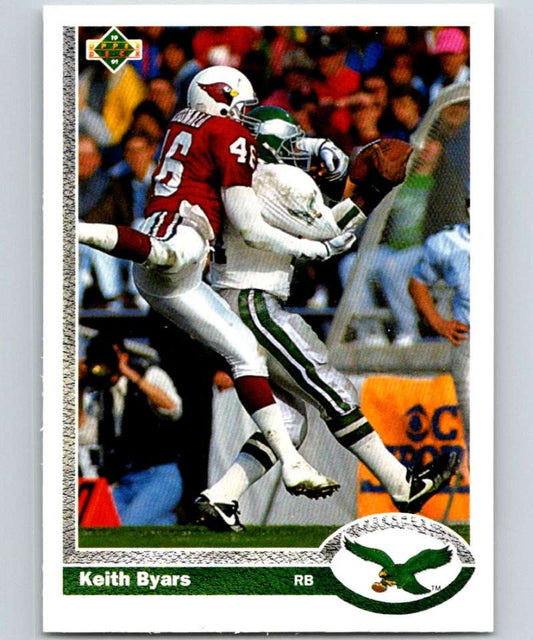 1991 Upper Deck #282 Keith Byars Eagles NFL Football Image 1