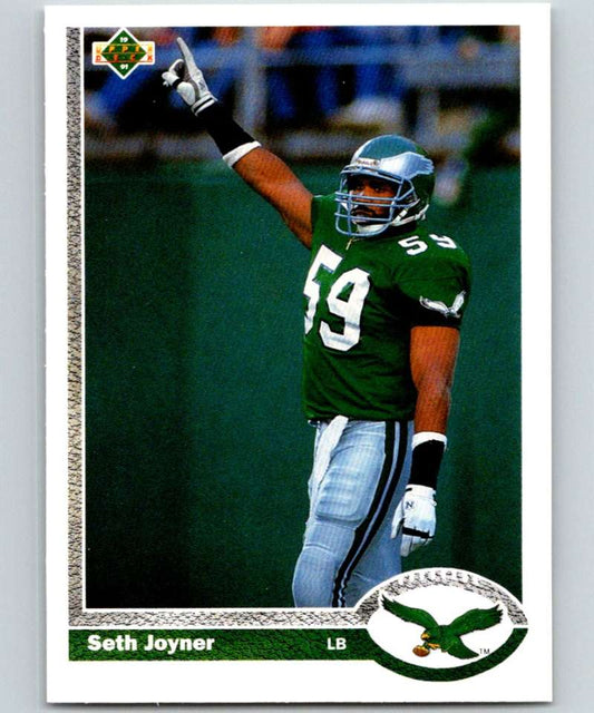 1991 Upper Deck #284 Seth Joyner Eagles NFL Football Image 1