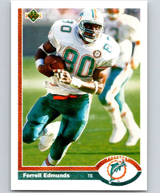 1991 Upper Deck #291 Ferrell Edmunds Dolphins NFL Football Image 1
